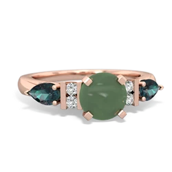 Jade 6Mm Round Eternal Embrace Engagement 14K Rose Gold ring R2005