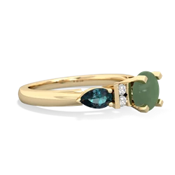 Jade 6Mm Round Eternal Embrace Engagement 14K Yellow Gold ring R2005