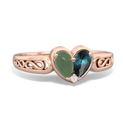 Jade Filligree 'One Heart' 14K Rose Gold ring R5070