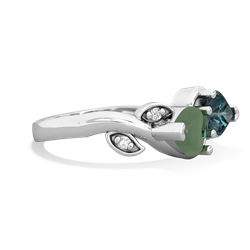 Jade Floral Elegance 14K White Gold ring R5790