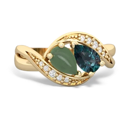 Jade Summer Winds 14K Yellow Gold ring R5342