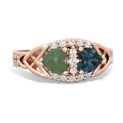 Jade Sparkling Celtic Knot 14K Rose Gold ring R2645