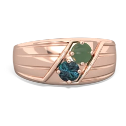 Jade Men's Streamline 14K Rose Gold ring R0460