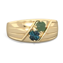 Jade Men's Streamline 14K Yellow Gold ring R0460