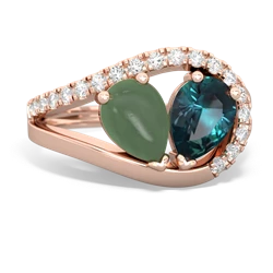 Jade Nestled Heart Keepsake 14K Rose Gold ring R5650