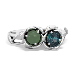 Jade Rose Garden 14K White Gold ring R5510