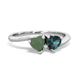 Jade Sweethearts 14K White Gold ring R5260