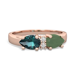 Jade Pear Bowtie 14K Rose Gold ring R0865