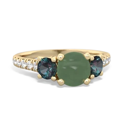 Jade Pave Trellis 14K Yellow Gold ring R5500