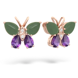 Jade Butterfly 14K Rose Gold earrings E2215