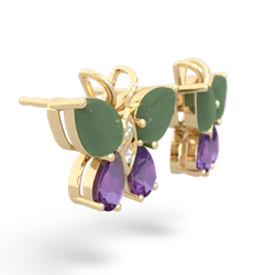 Jade Butterfly 14K Yellow Gold earrings E2215