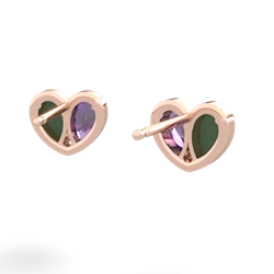 Jade 'Our Heart' 14K Rose Gold earrings E5072