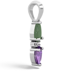 Jade Bowtie Drop 14K White Gold pendant P0865