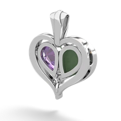 Jade Two Become One 14K White Gold pendant P5330