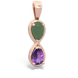 Jade Infinity 14K Rose Gold pendant P5050