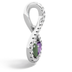 Jade Pave Twist 'One Heart' 14K White Gold pendant P5360