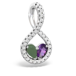 Jade Pave Twist 'One Heart' 14K White Gold pendant P5360