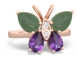 Jade Butterfly 14K Rose Gold ring R2215