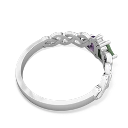 Jade Heart To Heart Braid 14K White Gold ring R5870