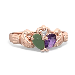 Jade 'Our Heart' Claddagh 14K Rose Gold ring R2388