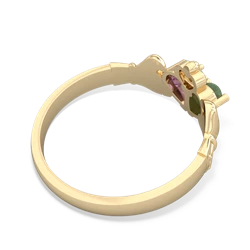 Jade 'Our Heart' Claddagh 14K Yellow Gold ring R2388