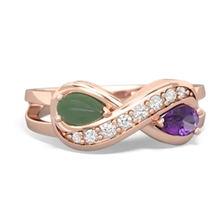 Jade Diamond Infinity 14K Rose Gold ring R5390