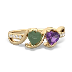 Jade Side By Side 14K Yellow Gold ring R3090