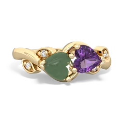 Jade Floral Elegance 14K Yellow Gold ring R5790