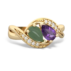 Jade Summer Winds 14K Yellow Gold ring R5342