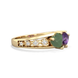 Jade Heart To Heart 14K Yellow Gold ring R3342