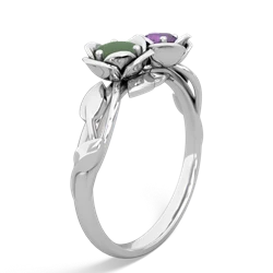 Jade Rose Garden 14K White Gold ring R5510