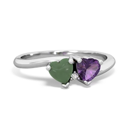 Jade Sweethearts 14K White Gold ring R5260