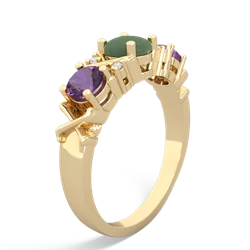 Jade Hugs And Kisses 14K Yellow Gold ring R5016