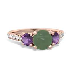 Jade Pave Trellis 14K Rose Gold ring R5500