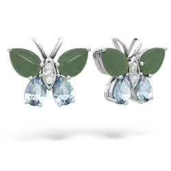 Jade Butterfly 14K White Gold earrings E2215