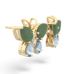 Jade Butterfly 14K Yellow Gold earrings E2215