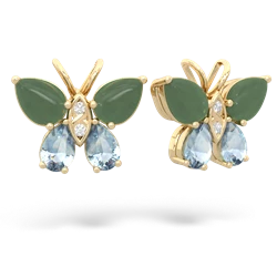 Jade Butterfly 14K Yellow Gold earrings E2215