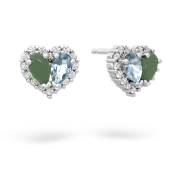Jade Halo 14K White Gold earrings E7008