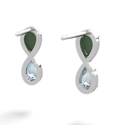 Jade Infinity 14K White Gold earrings E5050