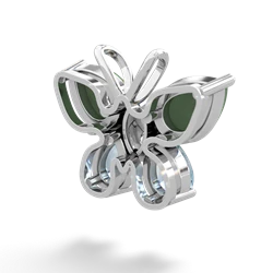 Jade Butterfly 14K White Gold pendant P2215