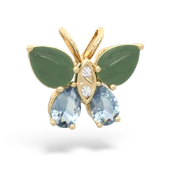 Jade Butterfly 14K Yellow Gold pendant P2215