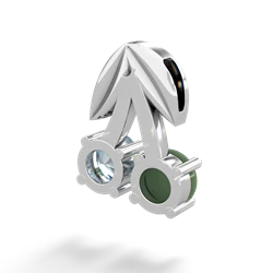 Jade Sweet Cherries 14K White Gold pendant P7001