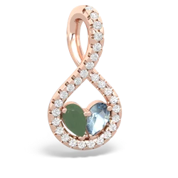 Jade Pave Twist 'One Heart' 14K Rose Gold pendant P5360