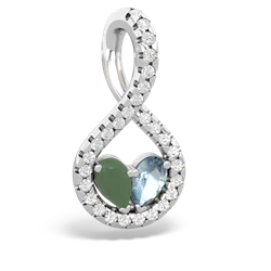 Jade Pave Twist 'One Heart' 14K White Gold pendant P5360