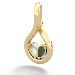 Jade Pave Twist 'One Heart' 14K Yellow Gold pendant P5360