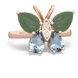 Jade Butterfly 14K Rose Gold ring R2215