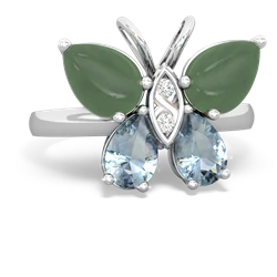 Jade Butterfly 14K White Gold ring R2215