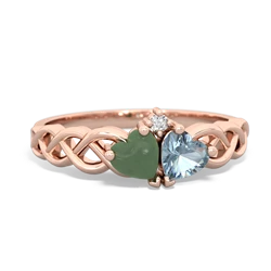 Jade Heart To Heart Braid 14K Rose Gold ring R5870