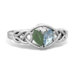 Jade Celtic Love Knot 14K White Gold ring R5420