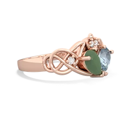 Jade 'One Heart' Celtic Knot Claddagh 14K Rose Gold ring R5322